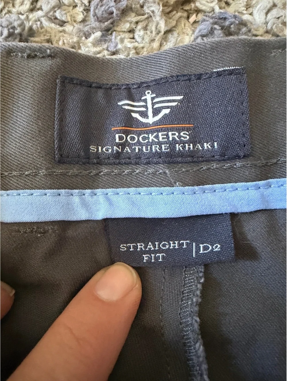 Dockers Signature Khaki D2 Straight Fit Men’s 38x30 Dark Gray Flat Front Pants